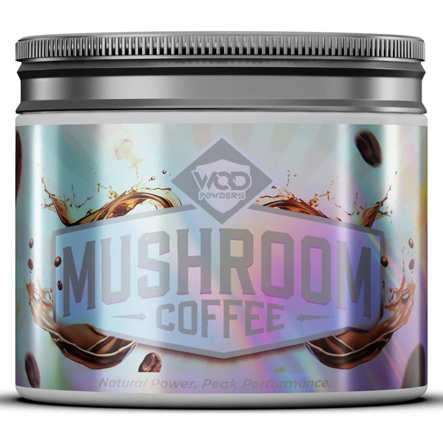 TrueStart mushroom coffee 240g tub with scoop and Lion’s Mane blend